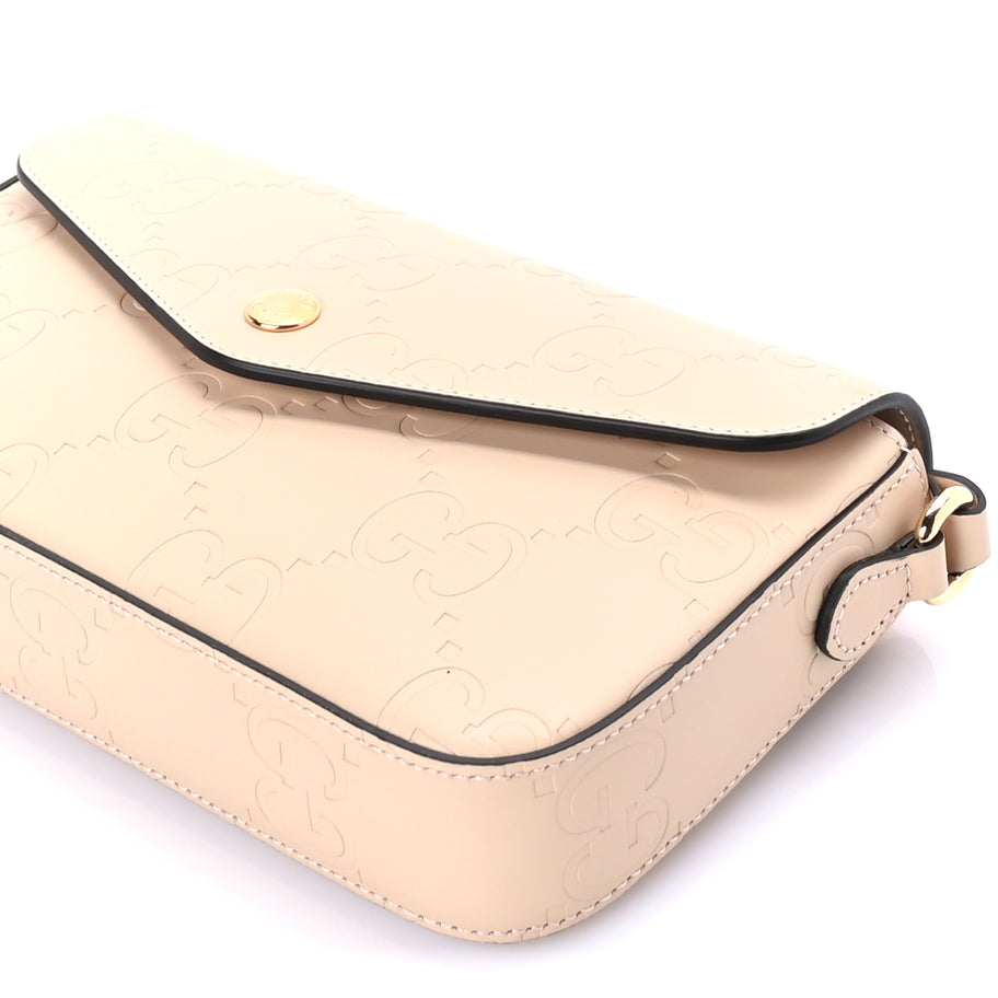 Gucci Calfskin GG Super Mini Shoulder Bag  Beige Image 8