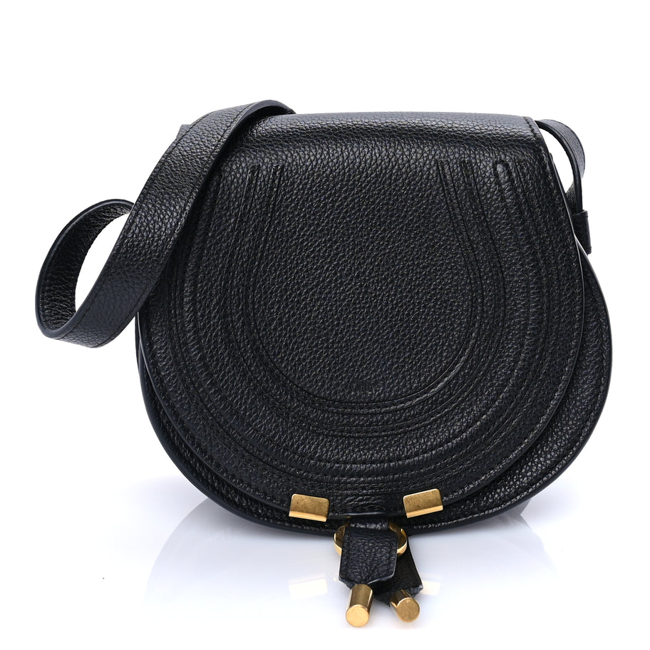 Chloe Calfskin Mini Marcie Round Crossbody Bag  Black Image 1