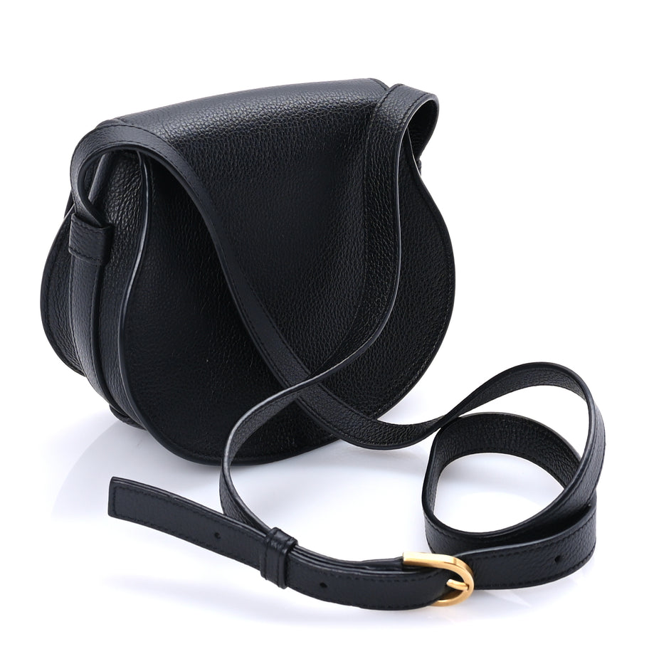 Chloe Calfskin Mini Marcie Round Crossbody Bag  Black Image 2