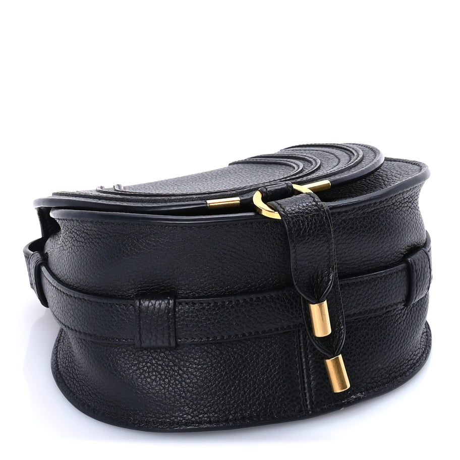 Chloe Calfskin Mini Marcie Round Crossbody Bag  Black Image 3