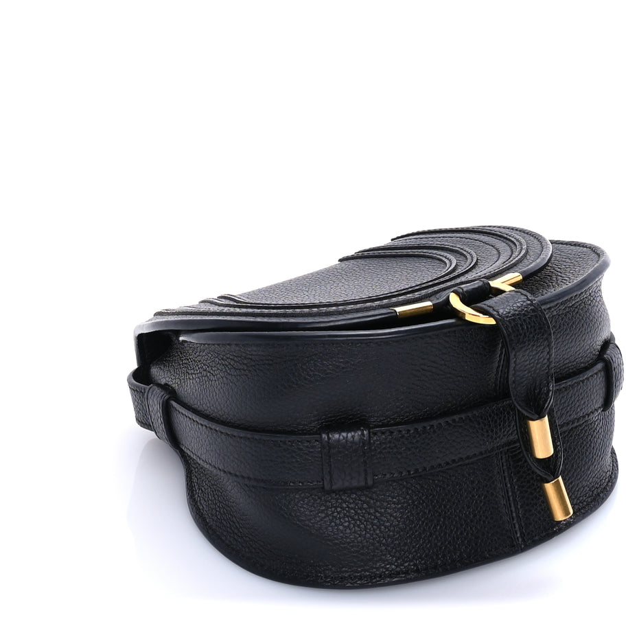 Chloe Calfskin Mini Marcie Round Crossbody Bag  Black Image 7