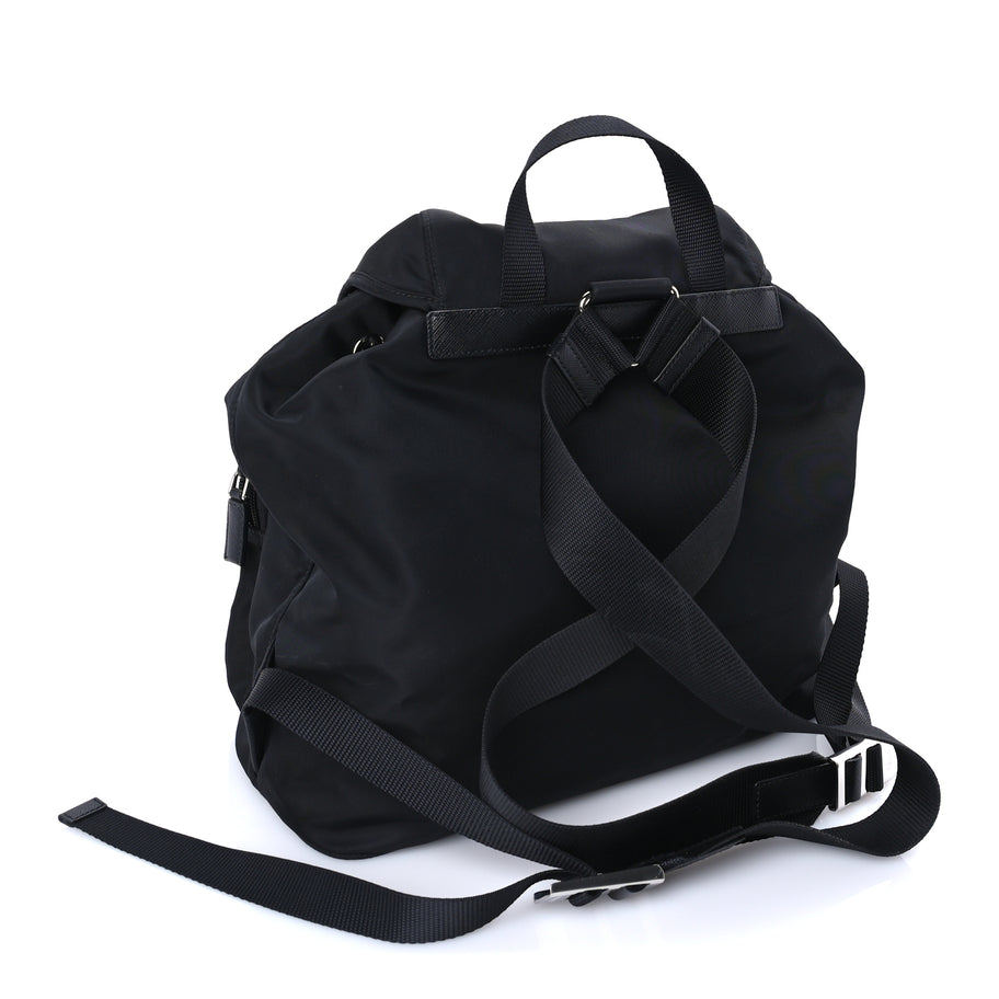 Prada Tessuto Nylon Saffiano Vela Medium Backpack Black Image 2