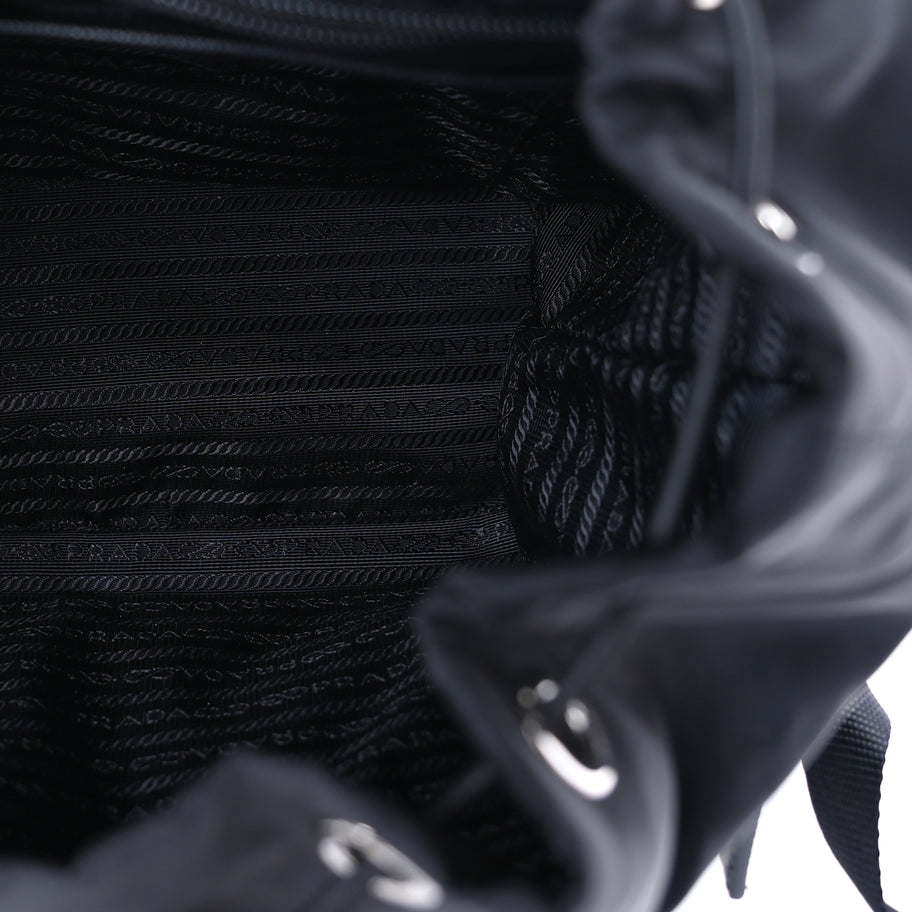 Prada Tessuto Nylon Saffiano Vela Medium Backpack Black Image 3