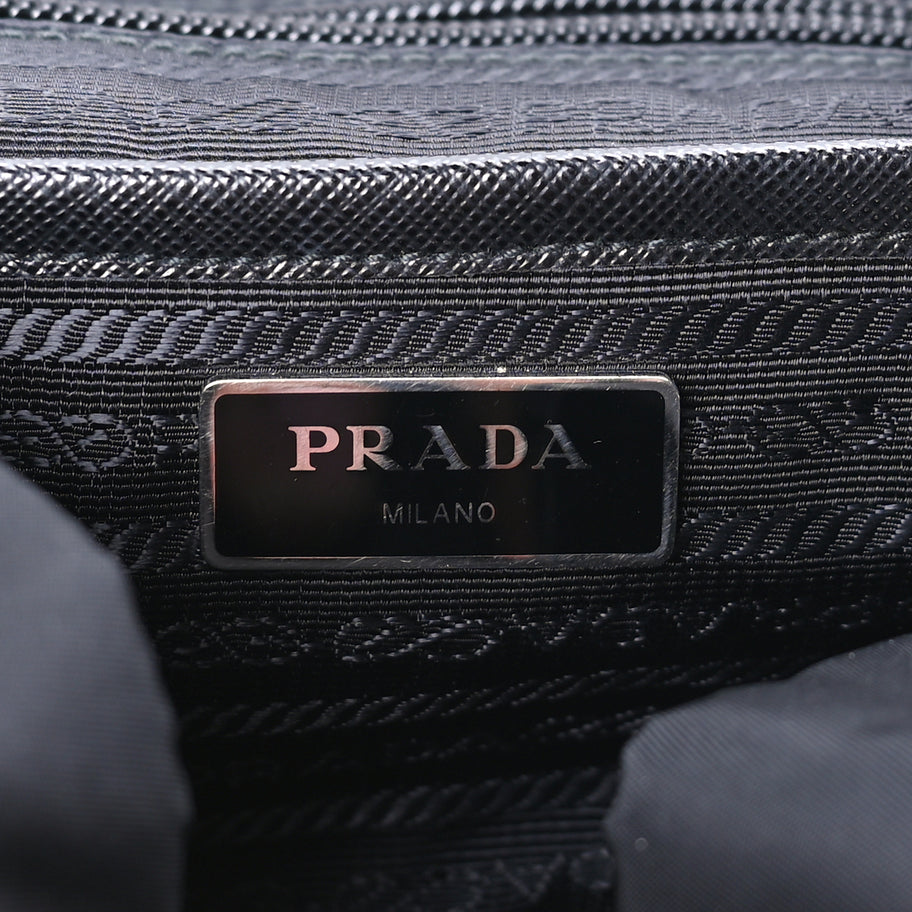 Prada Tessuto Nylon Saffiano Vela Medium Backpack Black Image 4