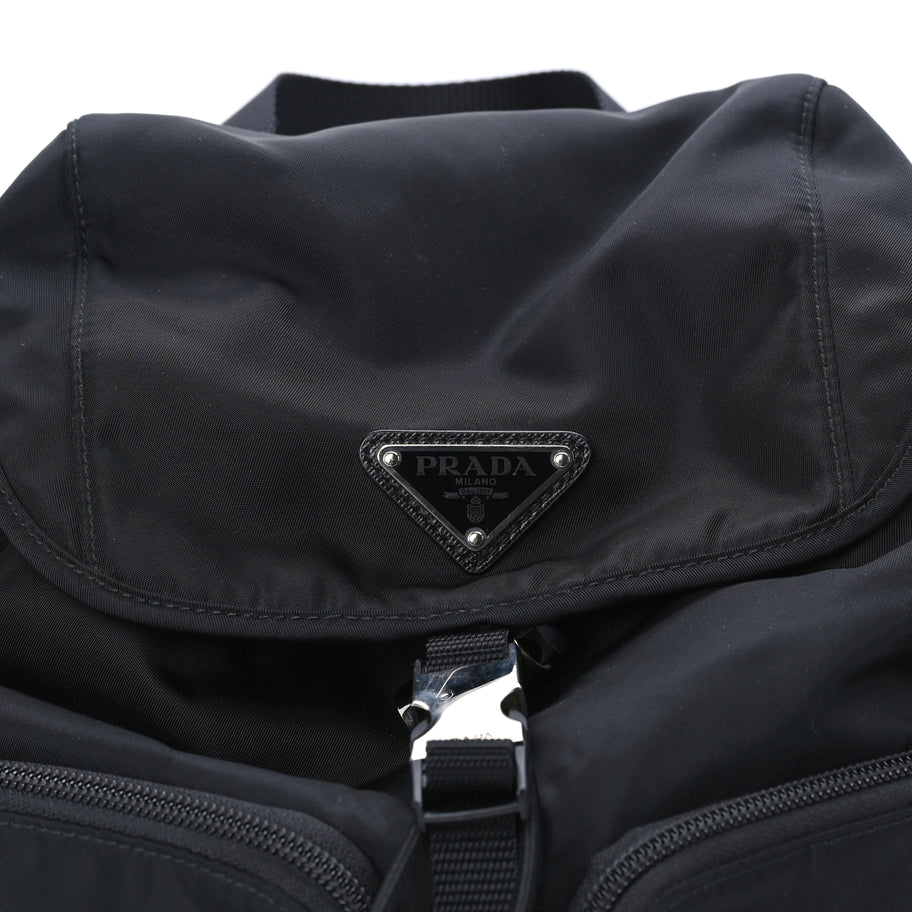 Prada Tessuto Nylon Saffiano Vela Medium Backpack Black Image 5