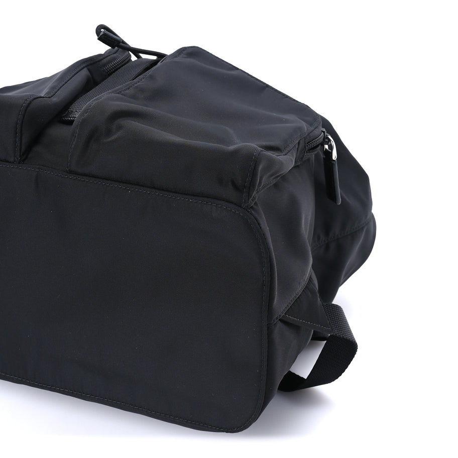 Prada Tessuto Nylon Saffiano Vela Medium Backpack Black Image 8