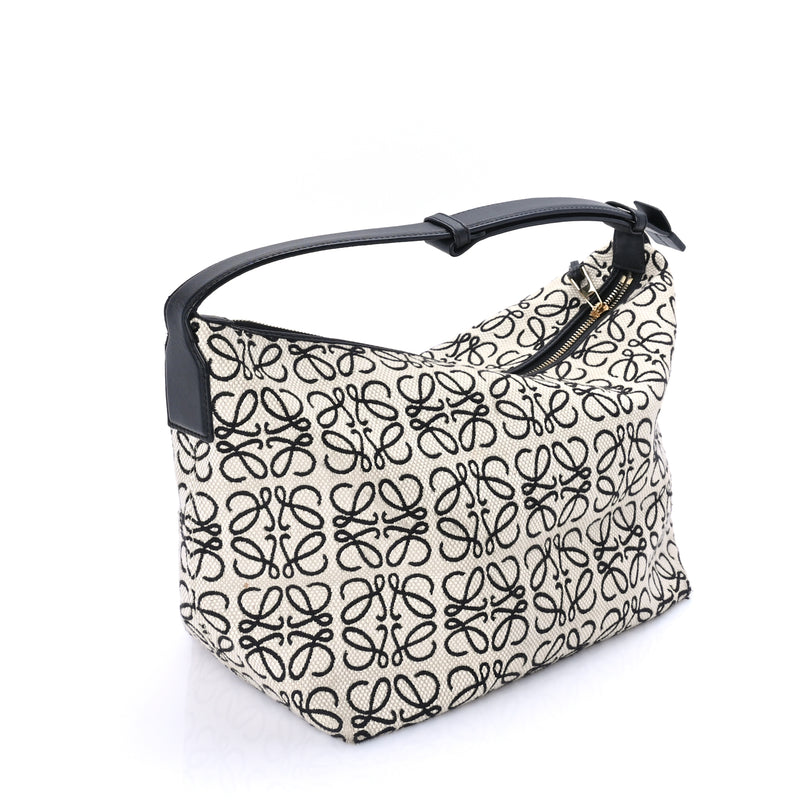  Loewe Jacquard Anagram Calfskin Large Cubi Bag Ecru Black
