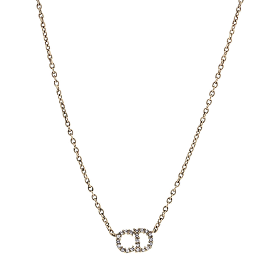 Christian Dior Metal Crystal Clair D Lune Necklace Gold Image 1