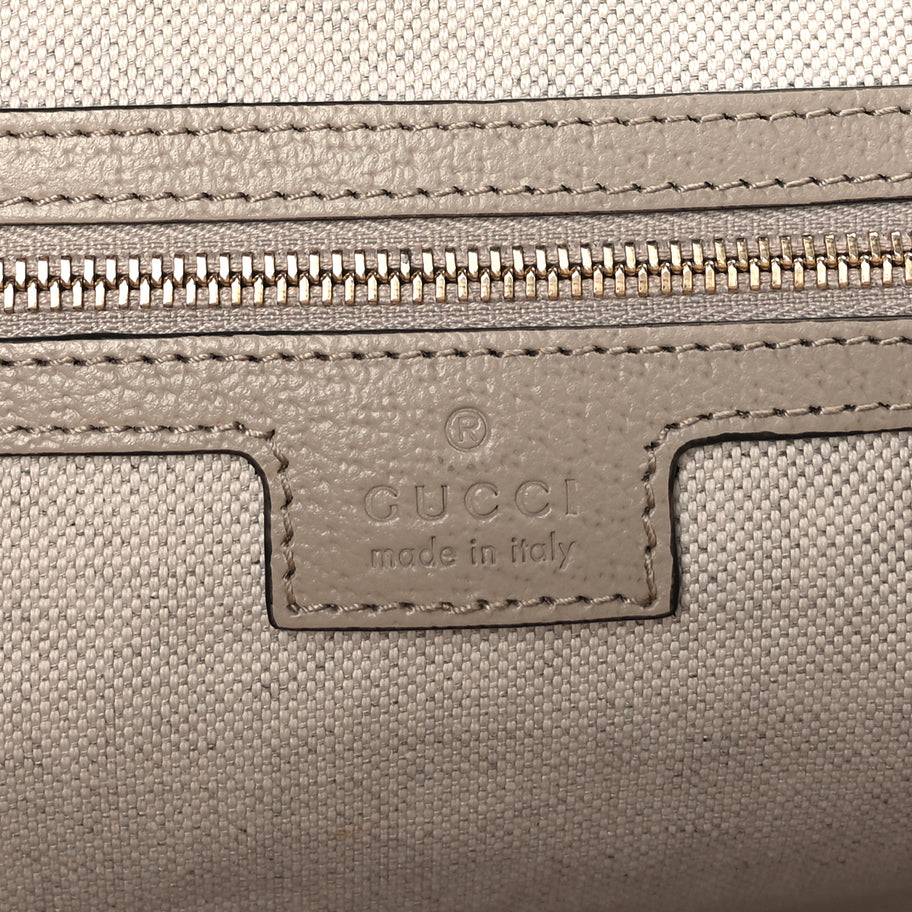 Gucci GG Supreme Monogram Textured Dollar Calfskin Web Large Ophidia Shopping Tote  Beige Mystic White Oatmeal Image 5