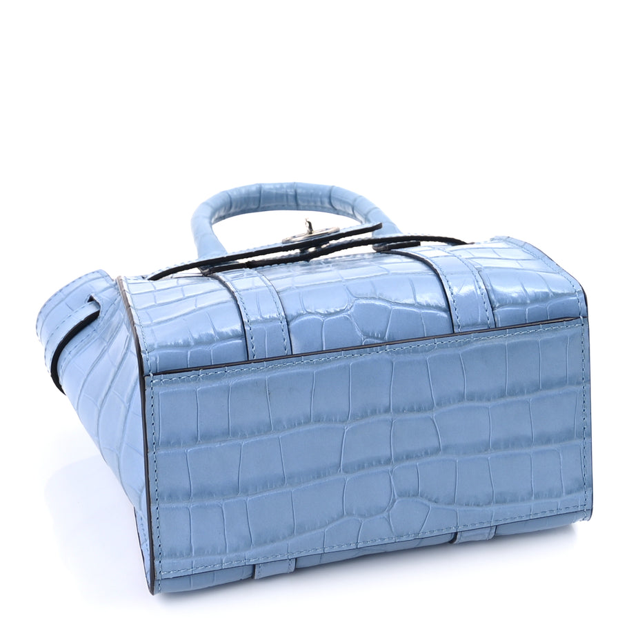 Mulberry Crocodile Embossed Micro Zipped Bayswater  Light Blue Image 3