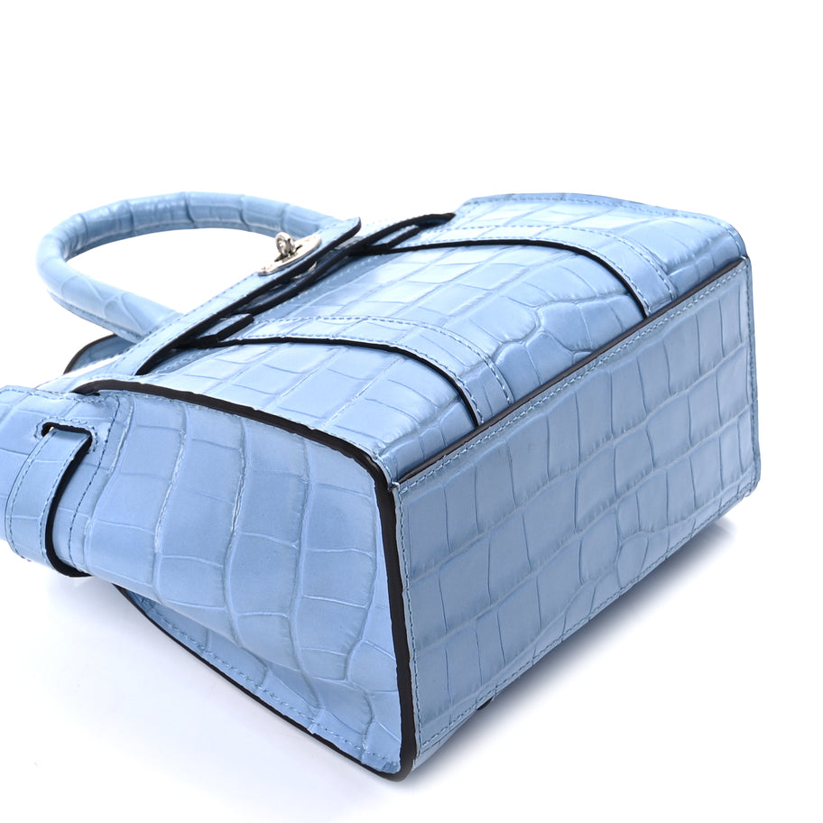 Mulberry Crocodile Embossed Micro Zipped Bayswater  Light Blue Image 8