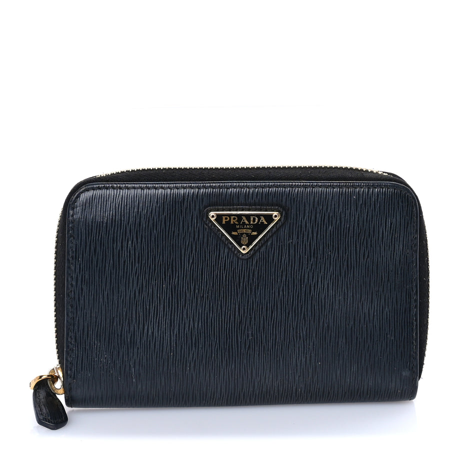 Prada Move Triangle Compact Zip Wallet Black Image 1