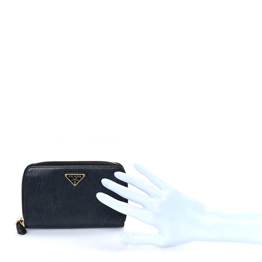 Prada Move Triangle Compact Zip Wallet Black Image 3