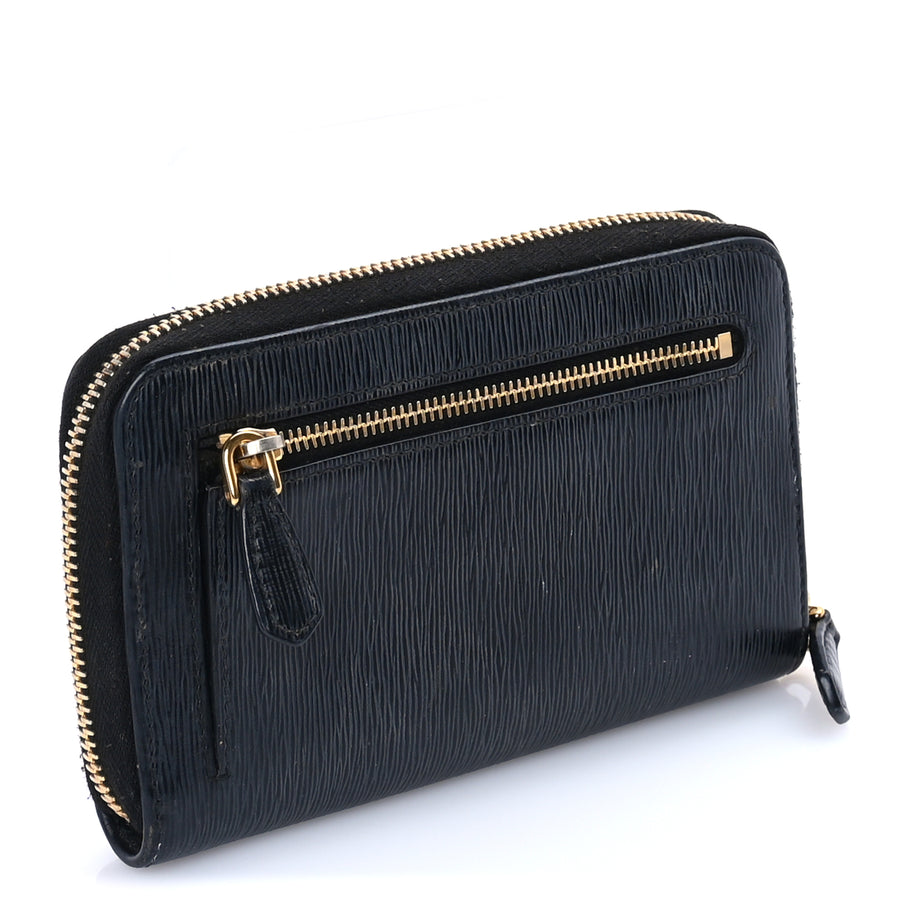 Prada Move Triangle Compact Zip Wallet Black Image 4