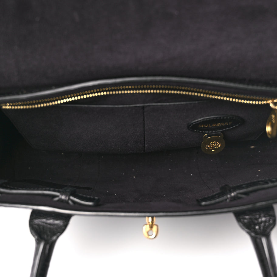 Mulberry Calfskin Crocodile Embossed Bayswater Black Image 4