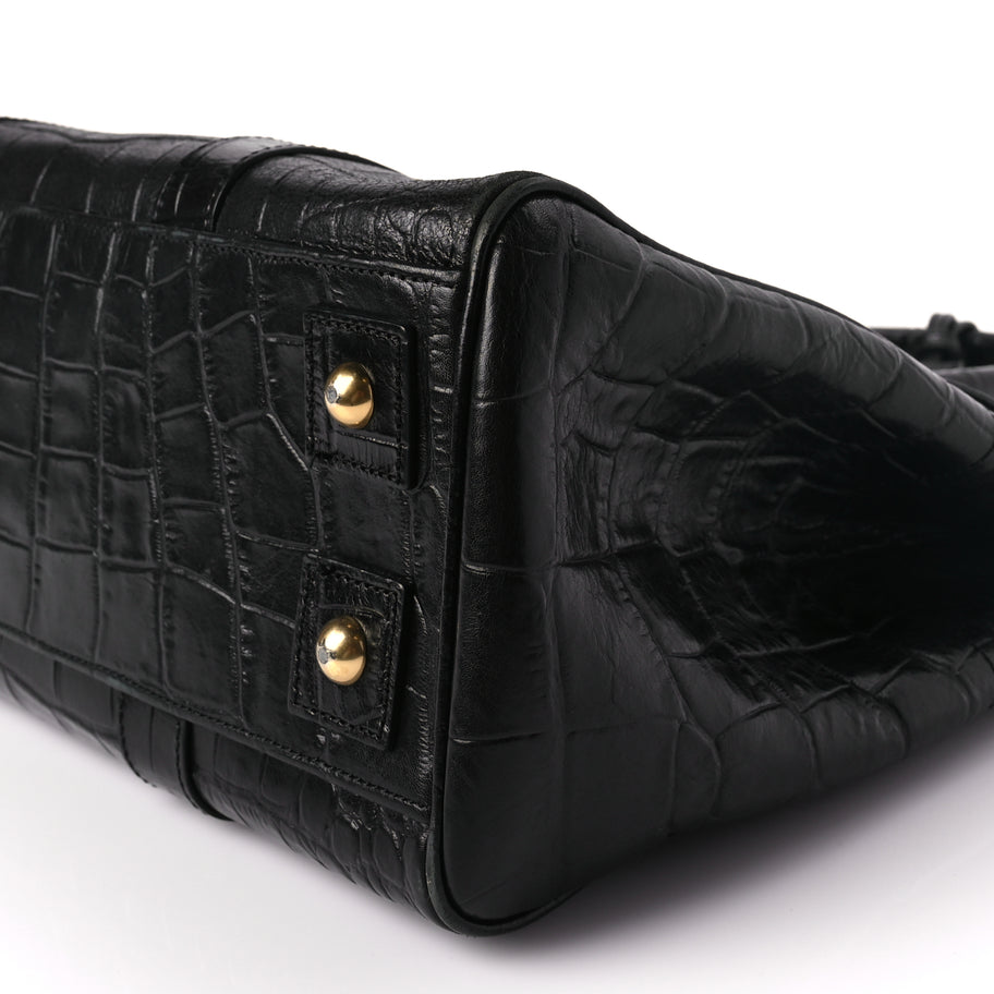 Mulberry Calfskin Crocodile Embossed Bayswater Black Image 8