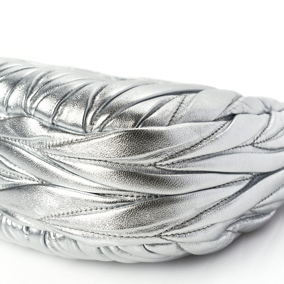 Miu Miu Nappa Matelasse Mini Wander Hobo Cromo Image 8