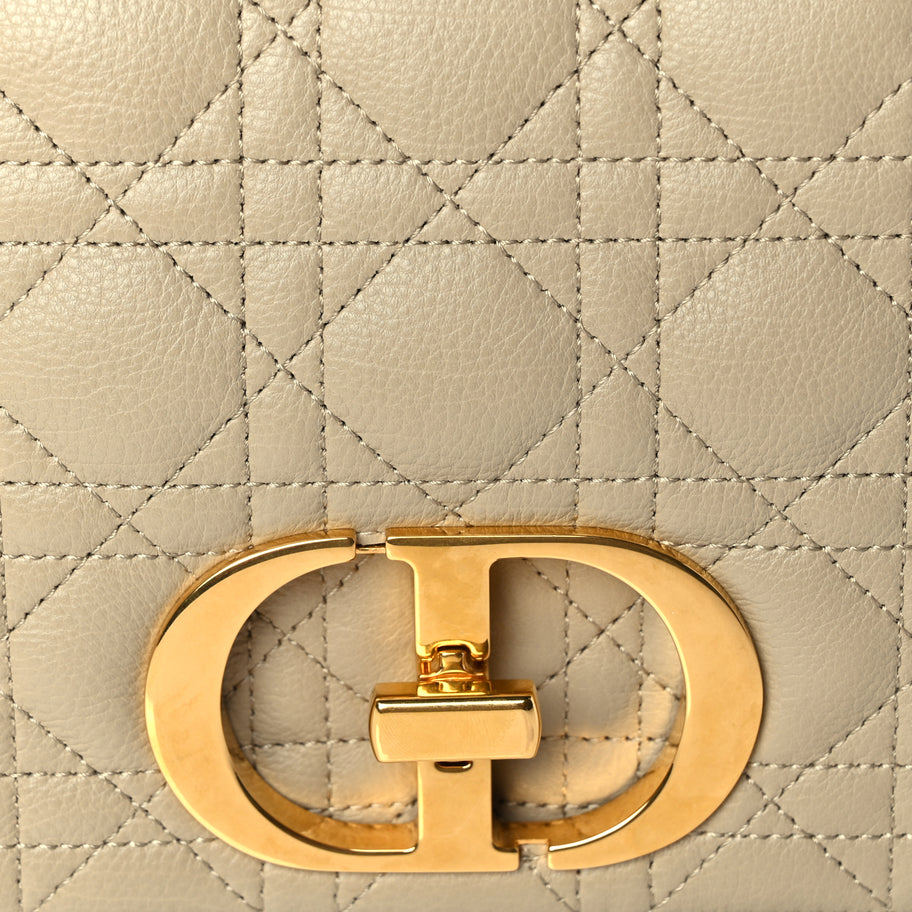 Christian Dior Supple Calfskin Cannage Medium Caro Bag Beige Image 11