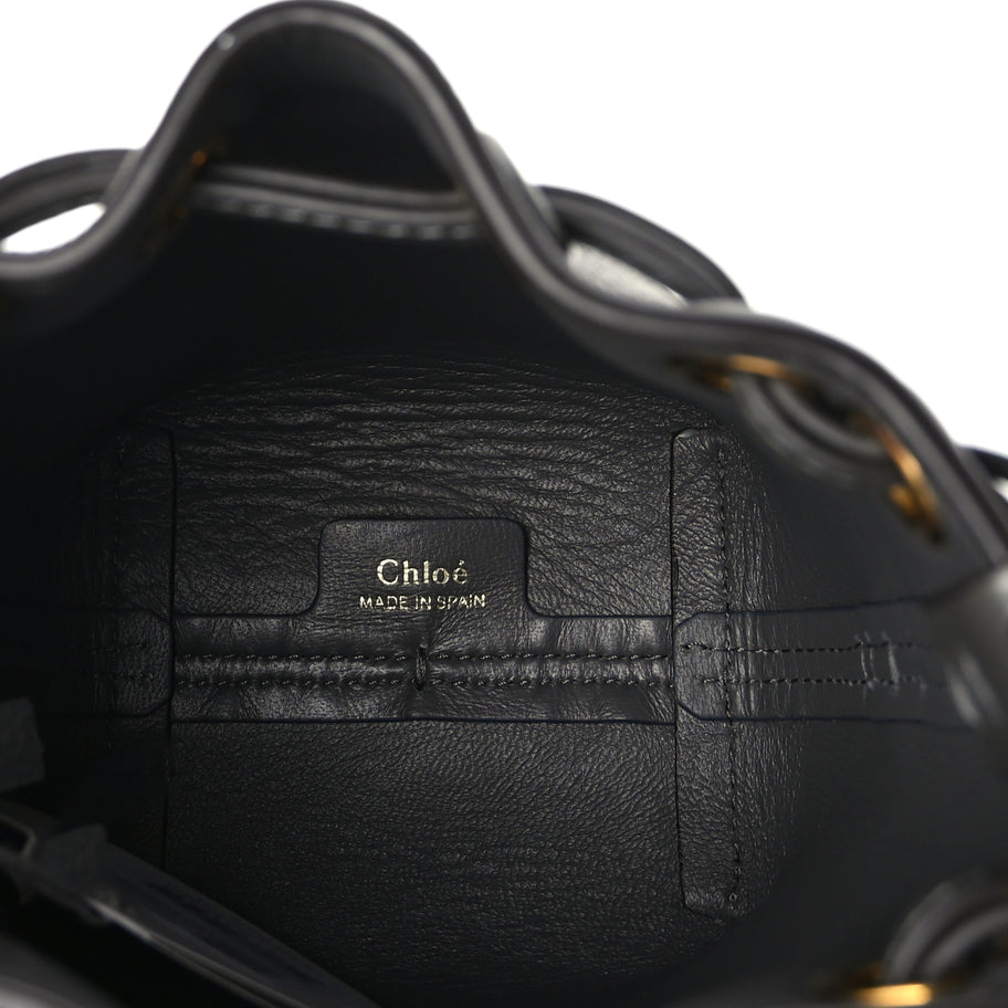 Chloe Grained Calfskin Micro Marcie Bucket Bag Elephant Grey Image 4