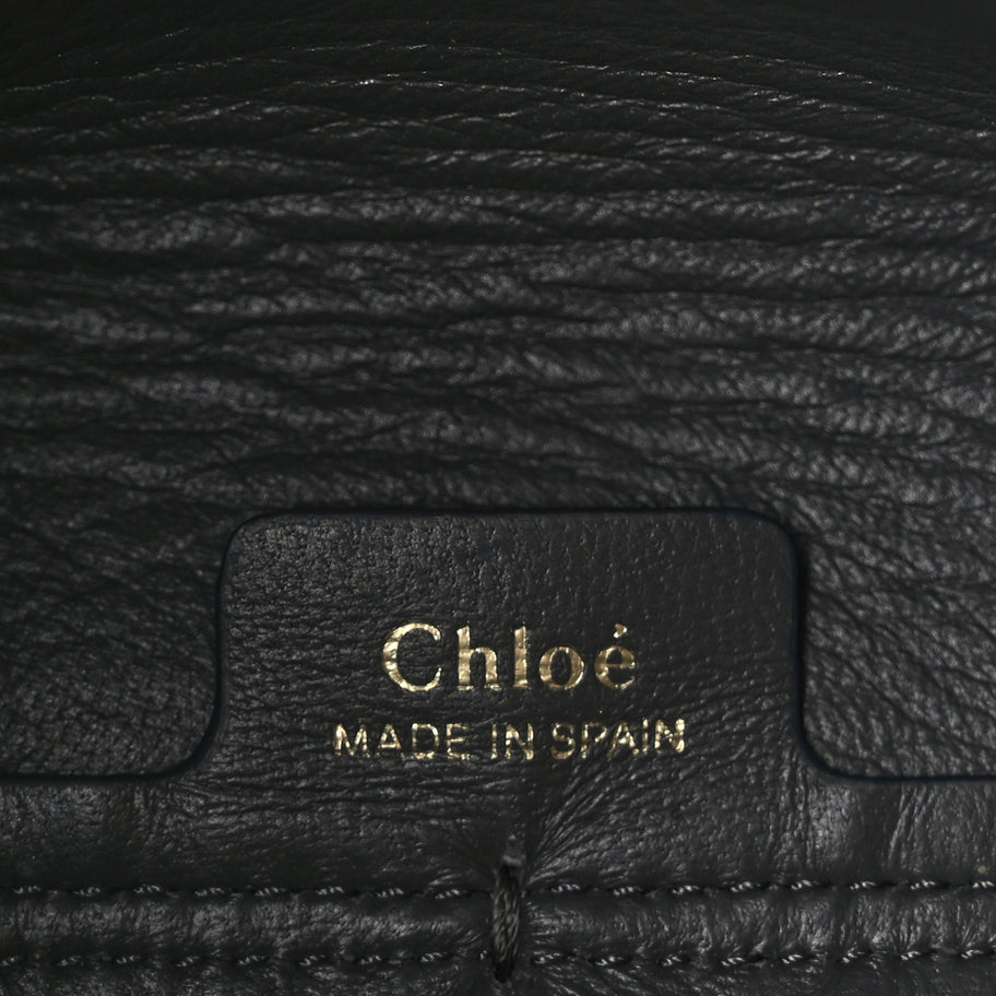 Chloe Grained Calfskin Micro Marcie Bucket Bag Elephant Grey Image 5