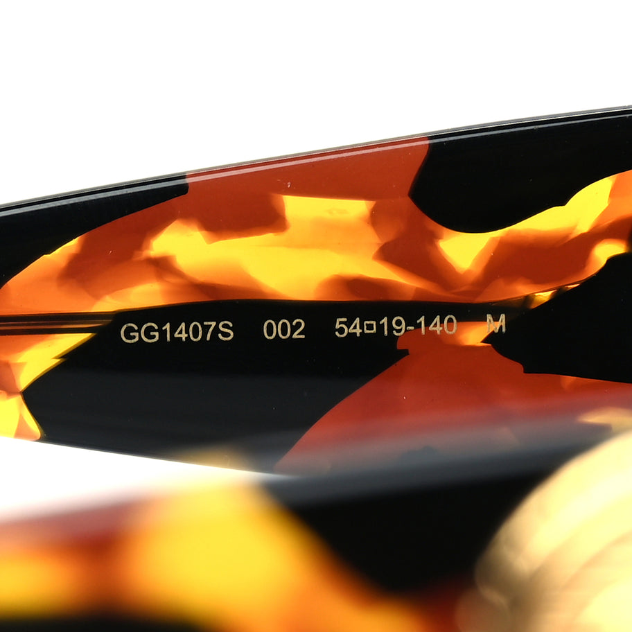 Gucci Acetate Square Frame Sunglasses GG1407S  Tortoiseshell Image 6