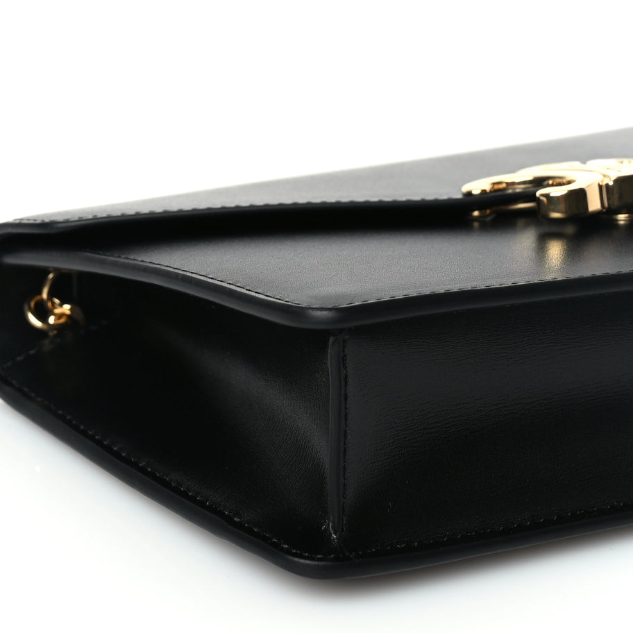 Celine Shiny Calfskin Triomphe Margo Wallet on Chain Black Image 7