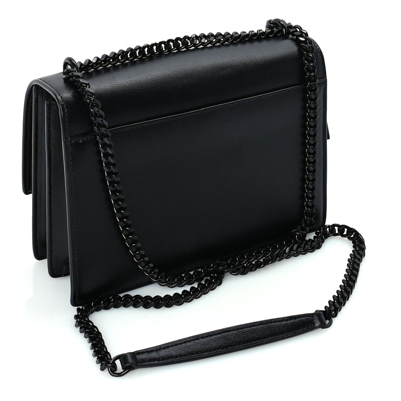  Saint Laurent Calfskin Medium Monogram Monochrome Sunset Black