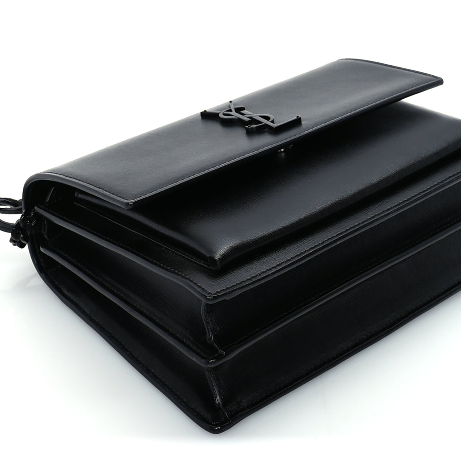 Saint Laurent Calfskin Medium Monogram Monochrome Sunset Black Image 7