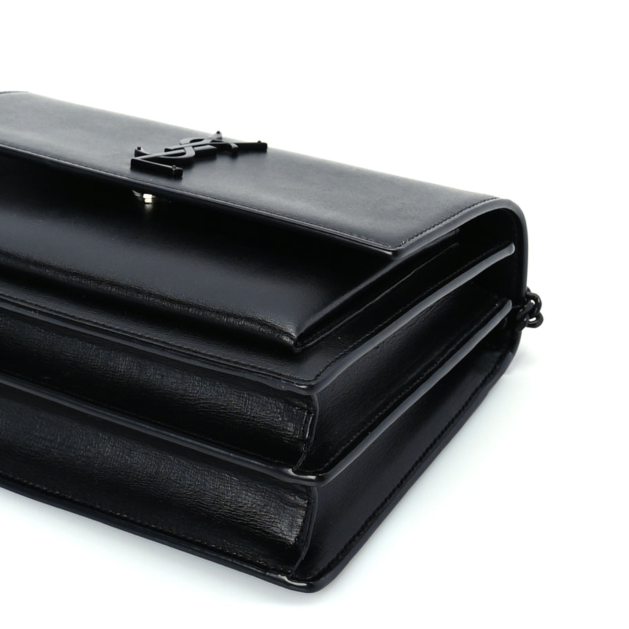Saint Laurent Calfskin Medium Monogram Monochrome Sunset Black Image 8