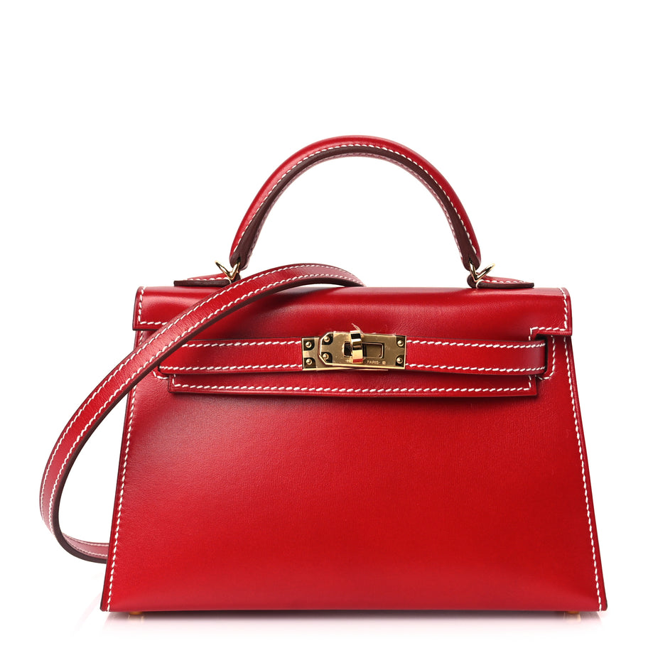 Hermes  Box Mini Kelly Sellier 20 Rouge Piment Image 1