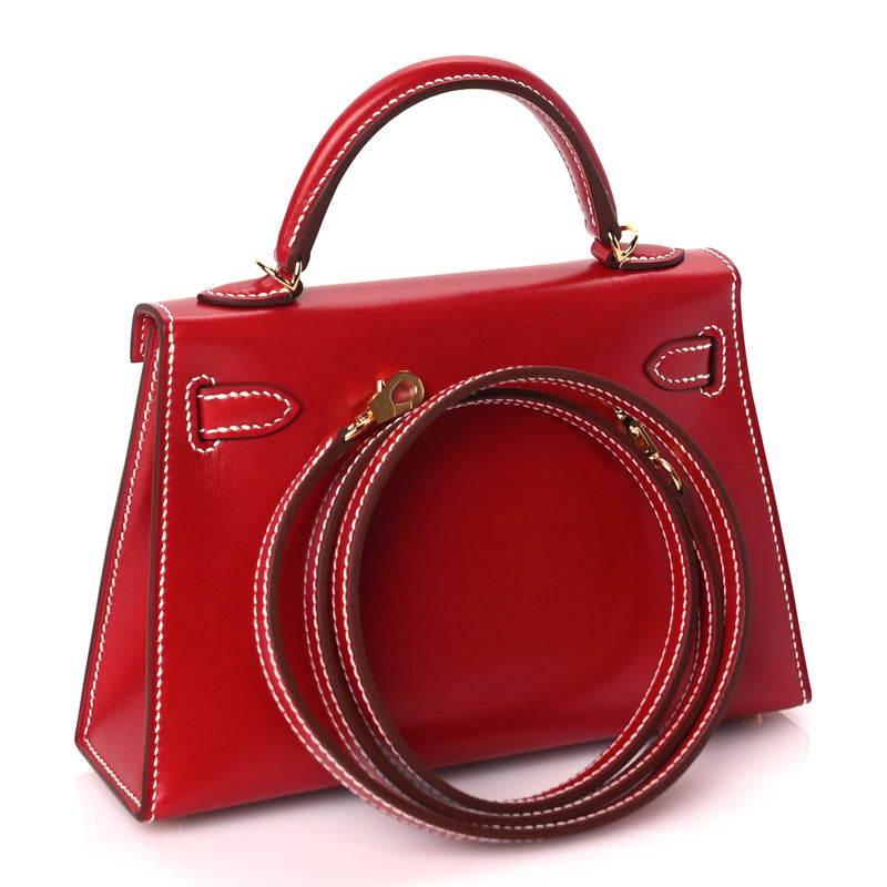  Hermes  Box Mini Kelly Sellier 20 Rouge Piment