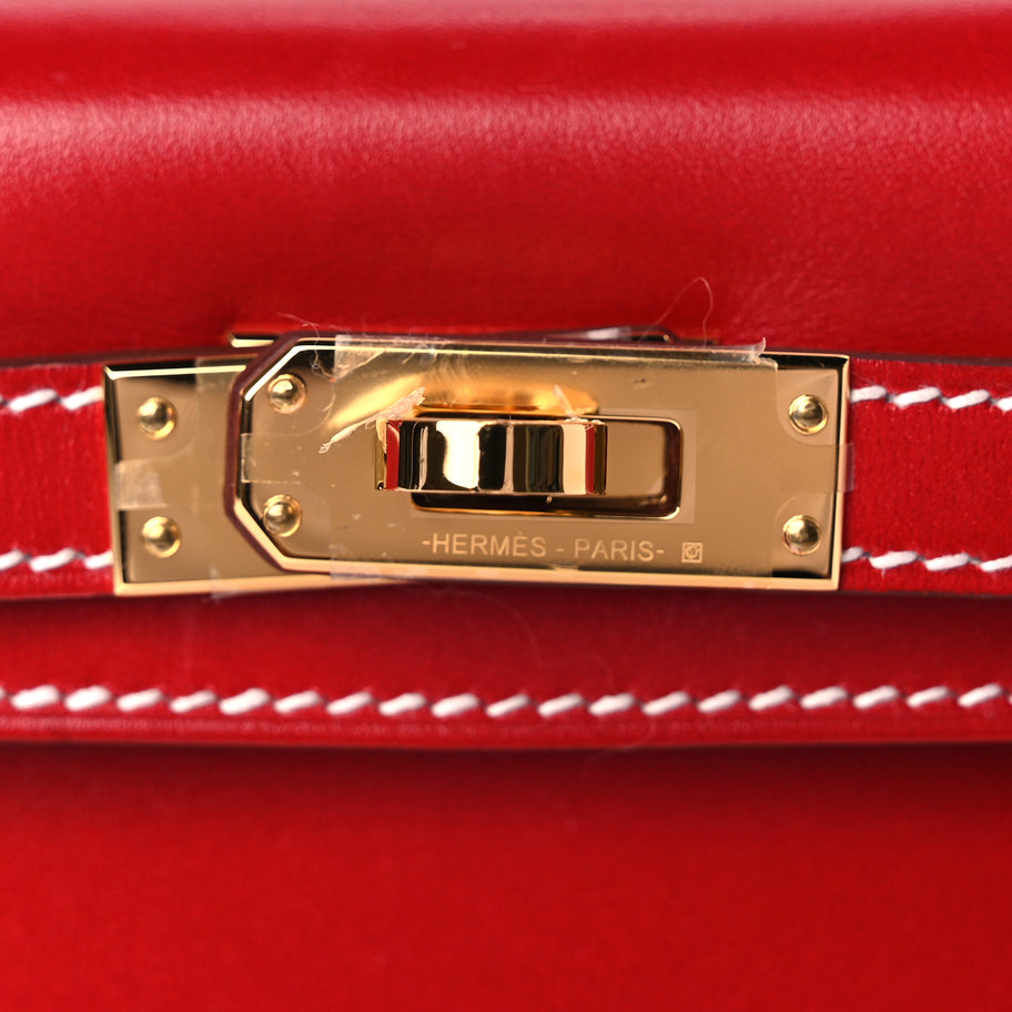 Hermes  Box Mini Kelly Sellier 20 Rouge Piment Image 3
