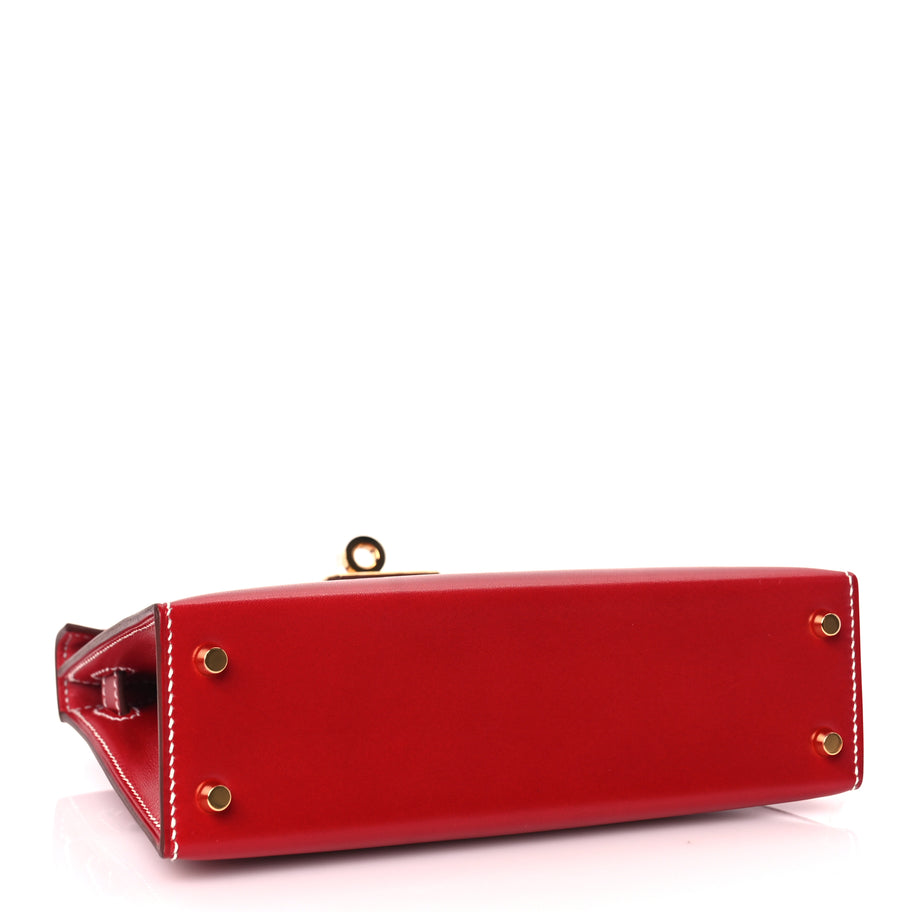 Hermes  Box Mini Kelly Sellier 20 Rouge Piment Image 4