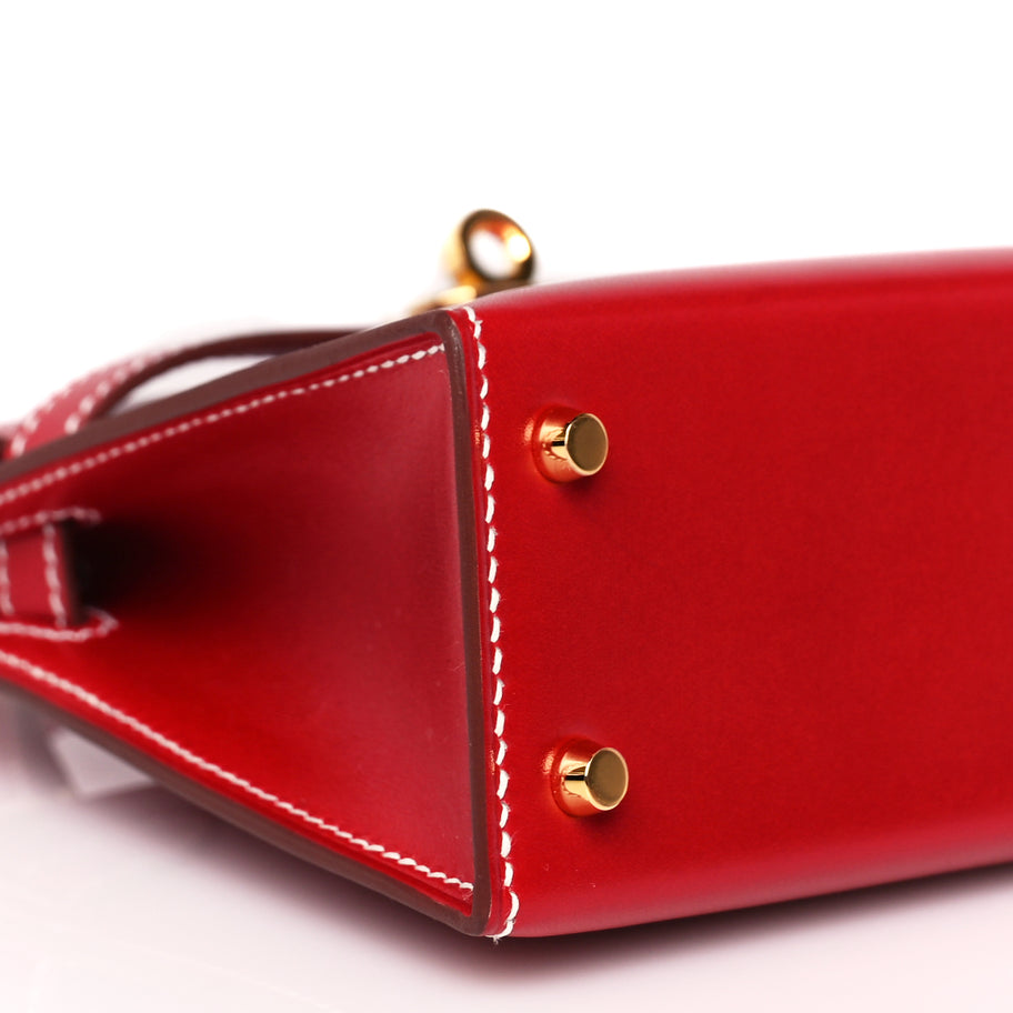 Hermes  Box Mini Kelly Sellier 20 Rouge Piment Image 5