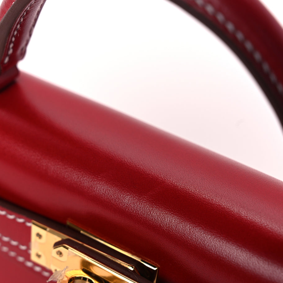 Hermes  Box Mini Kelly Sellier 20 Rouge Piment Image 7
