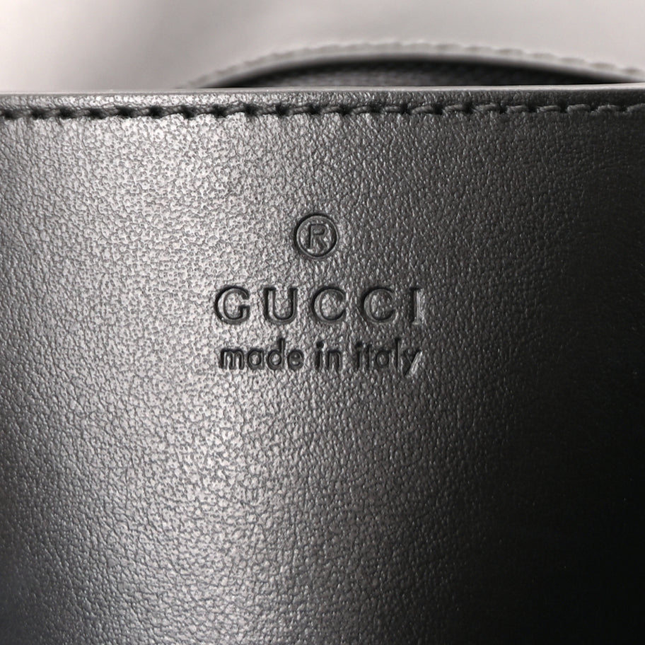 Gucci Calfskin Matelasse Monochrome Mini GG Marmont Shoulder Bag Black Image 5