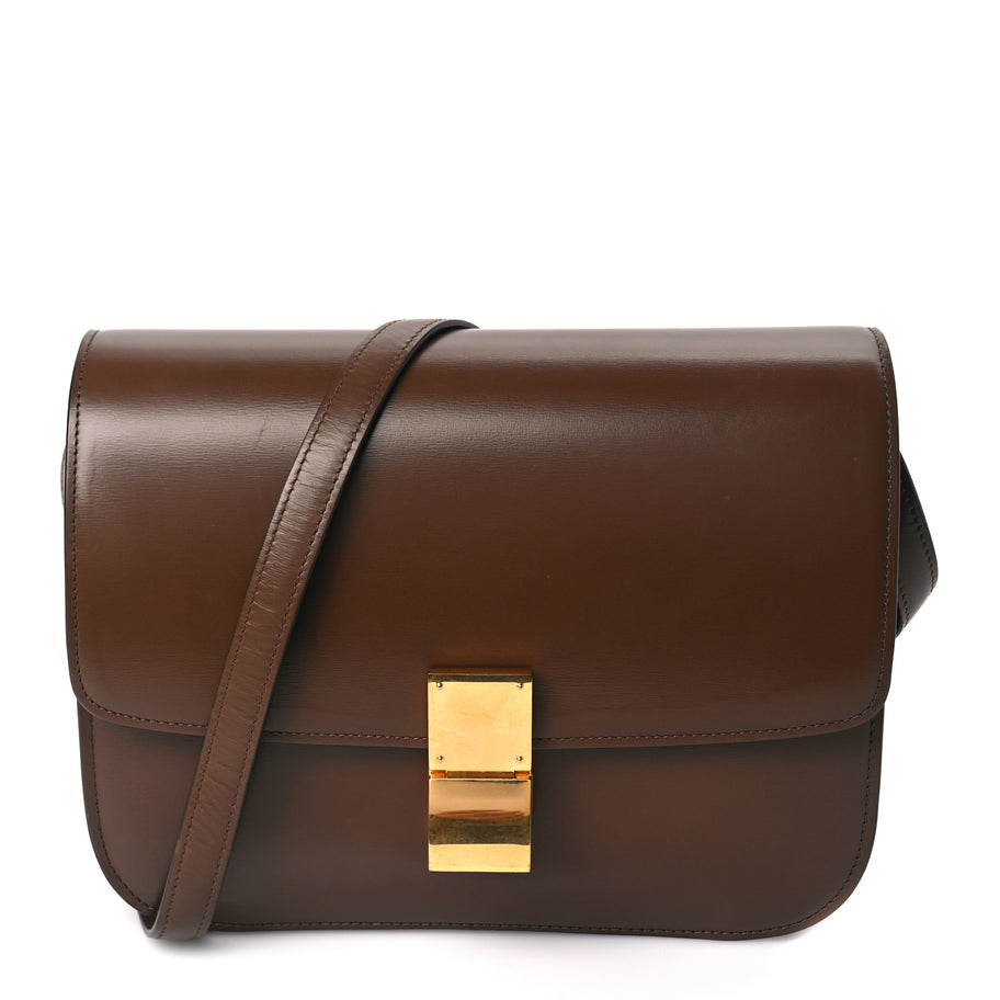 Celine Box Calfskin Medium Classic Box Flap Bag Camel Image 1