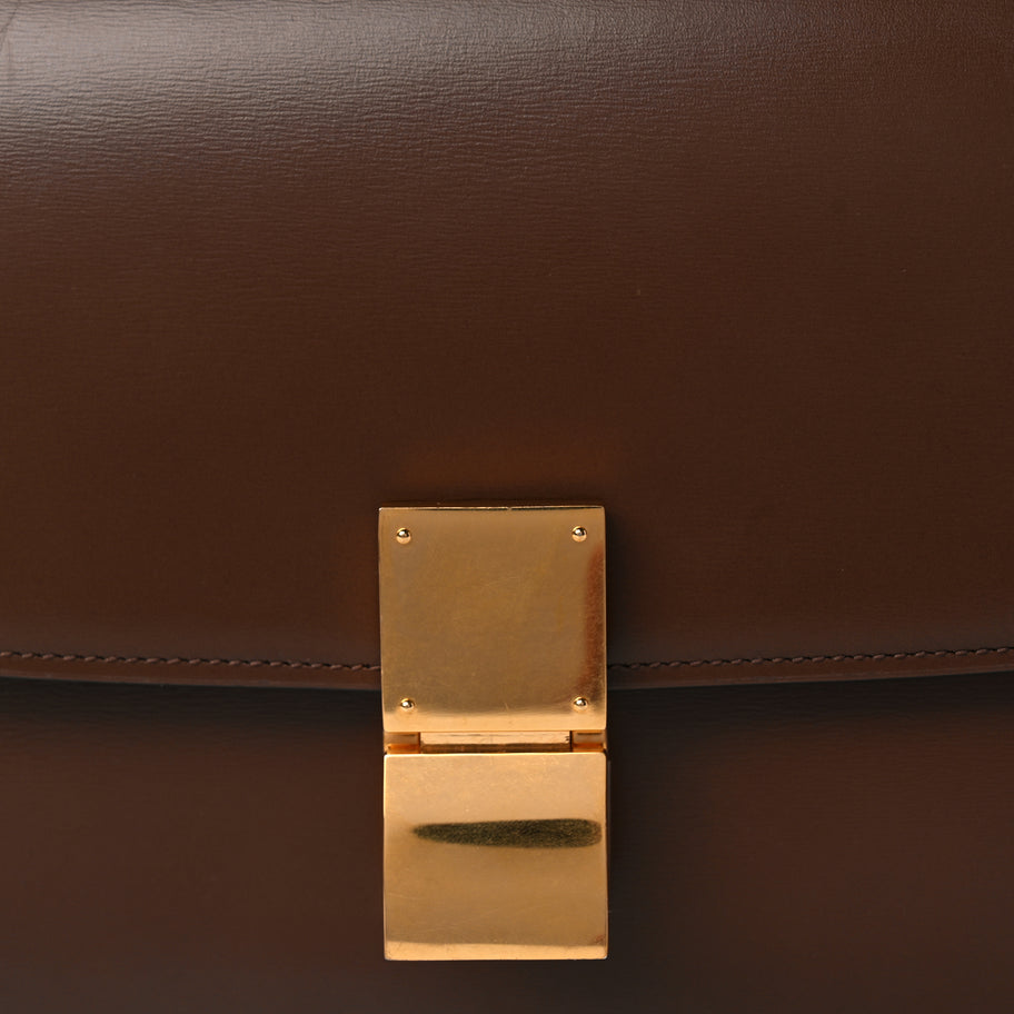 Celine Box Calfskin Medium Classic Box Flap Bag Camel Image 6