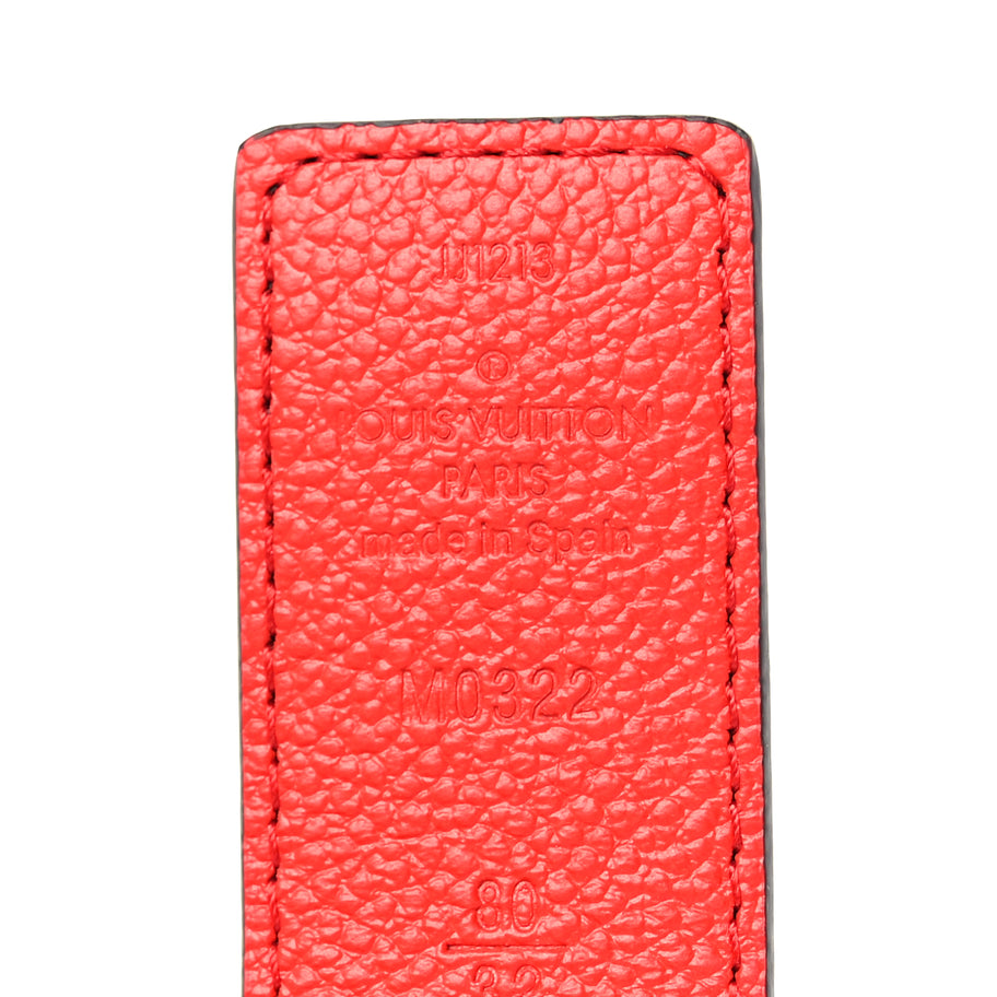 Louis Vuitton Monogram 30mm LV Initiales Reversible Belt 80 32 Coquelicot Image 5