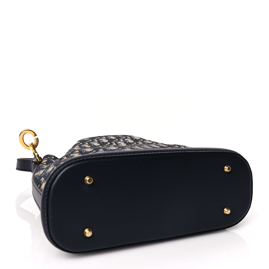 Christian Dior Oblique Calfskin Medium C'est Dior Bucket Bag Blue Image 3