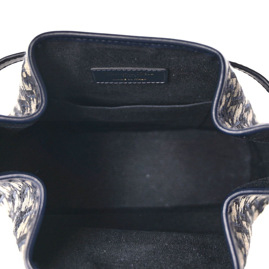 Christian Dior Oblique Calfskin Medium C'est Dior Bucket Bag Blue Image 4