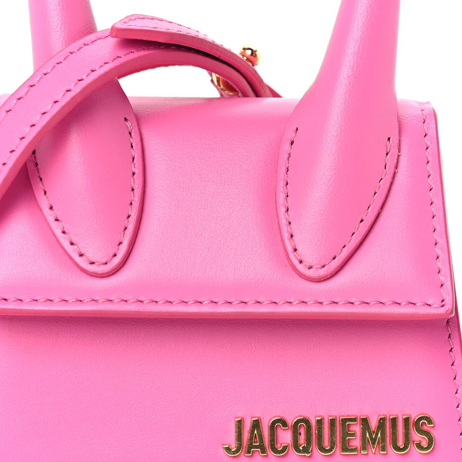 Jacquemus Smooth Calfskin Mini Le Chiquito Neon Pink Image 6