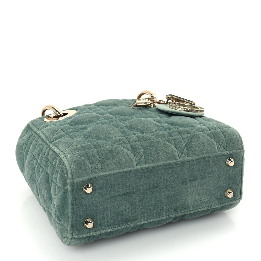 Christian Dior Velvet Mini Lady Dior Green Image 3