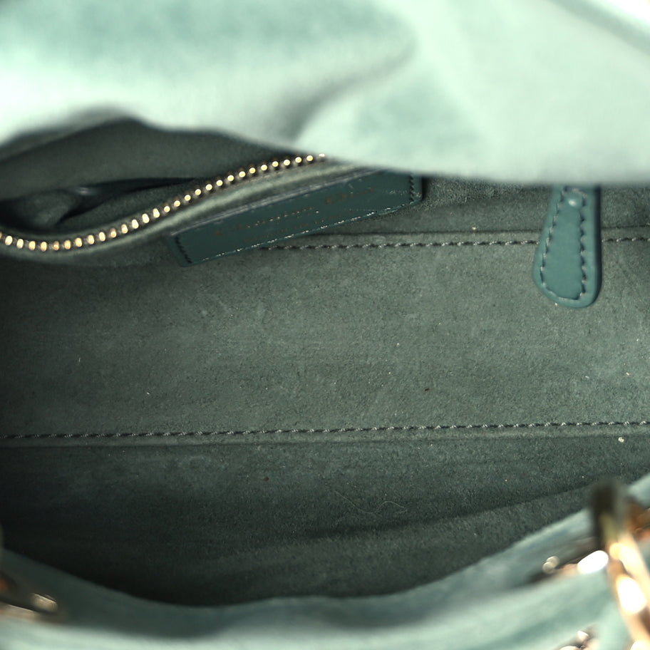 Christian Dior Velvet Mini Lady Dior Green Image 4