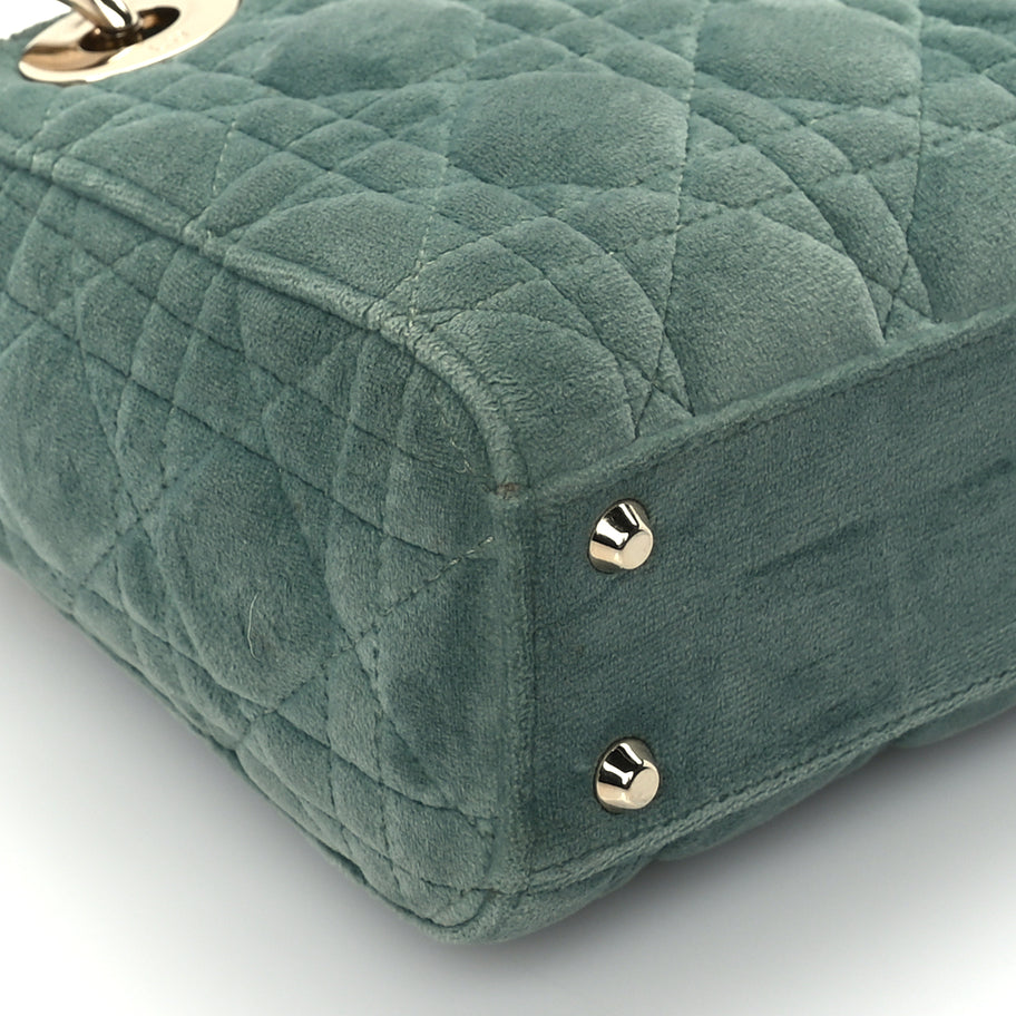 Christian Dior Velvet Mini Lady Dior Green Image 7