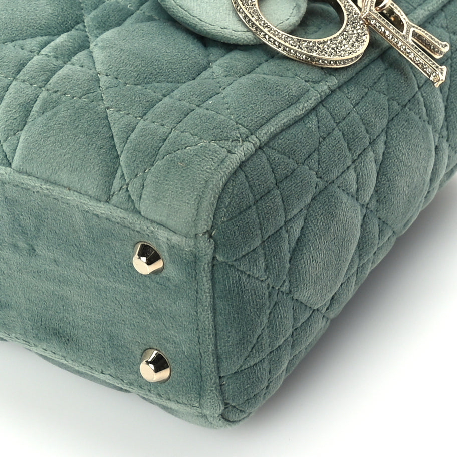 Christian Dior Velvet Mini Lady Dior Green Image 8