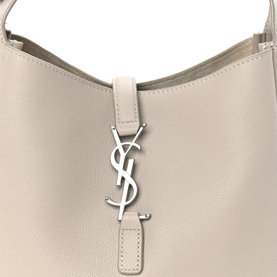 Saint Laurent Smooth Calfskin Small Le 5 A 7 Soft Hobo Sea Salt Image 6