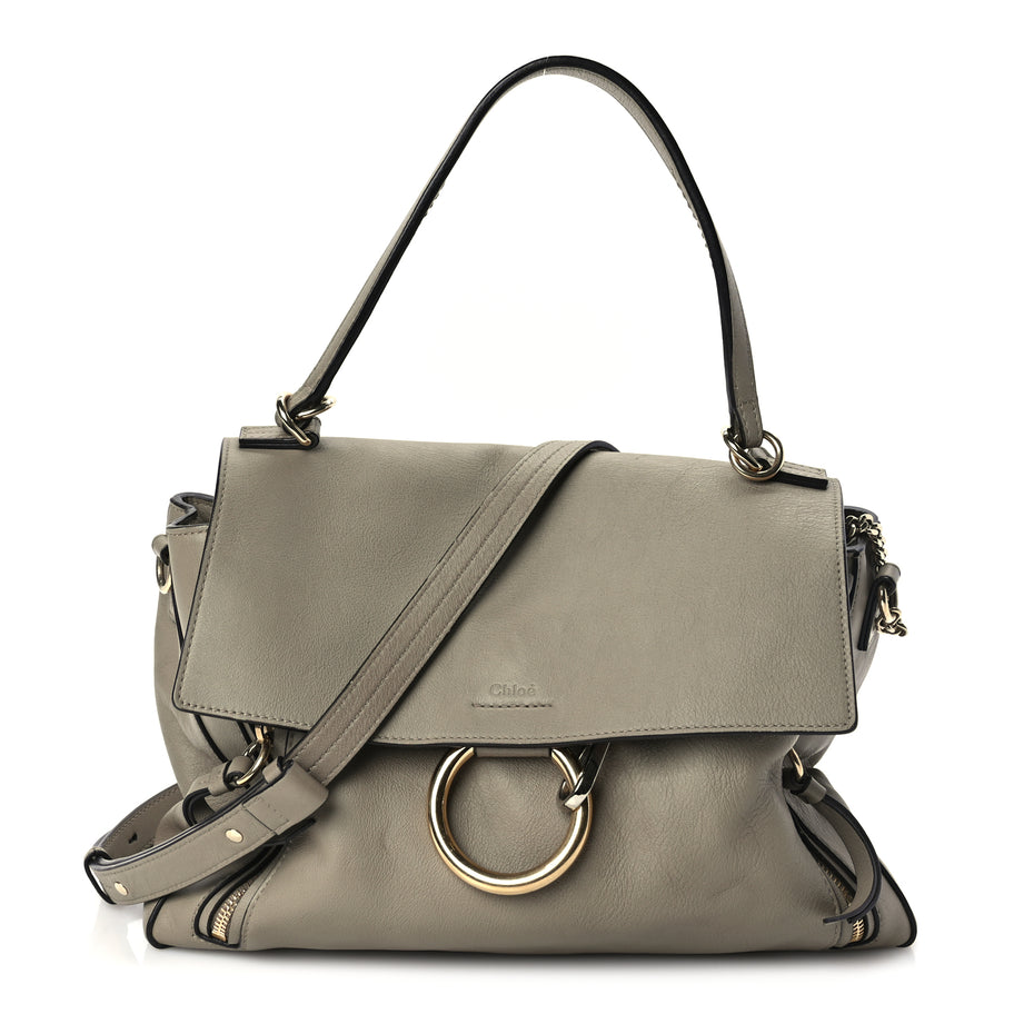 chloe faye mini backpack motty grey Chloe Calfskin Medium Faye Day Shoulder Bag Motty Grey