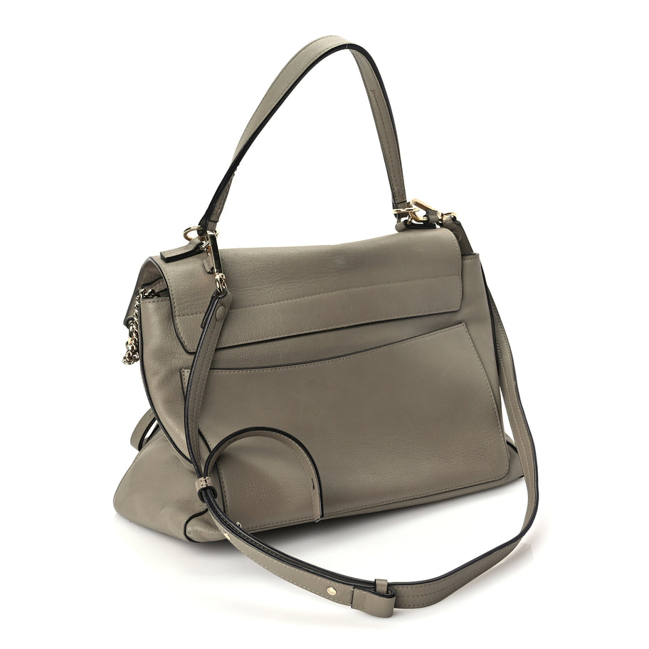 Chloe Calfskin Medium Faye Day Shoulder Bag Motty Grey Image 2