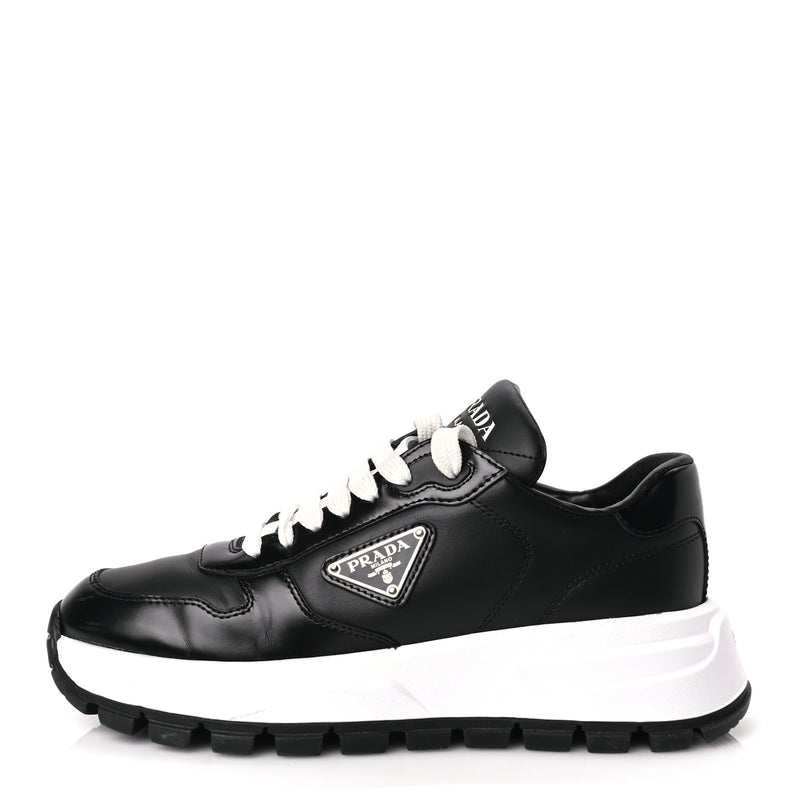  Prada Re-Nylon Spazzolato Triangle Logo Womens Prax 01 45mm Sneakers 36.5  Black